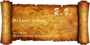 Ritzel Vince névjegykártya